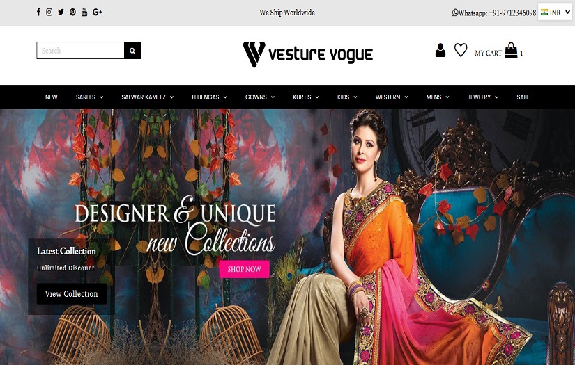E-commerce clothing store screenshot 1